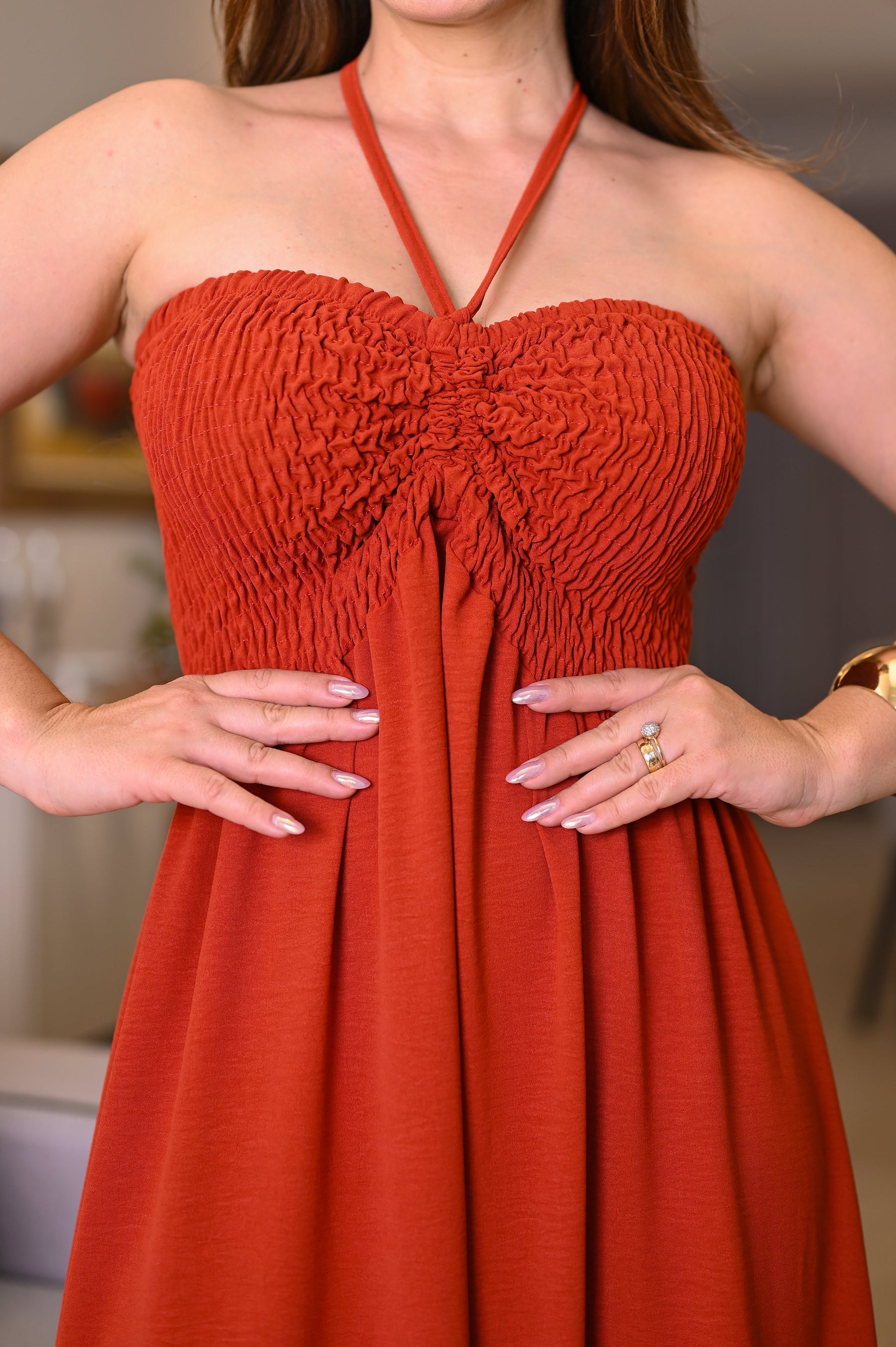 Vestido longo lastex - B318