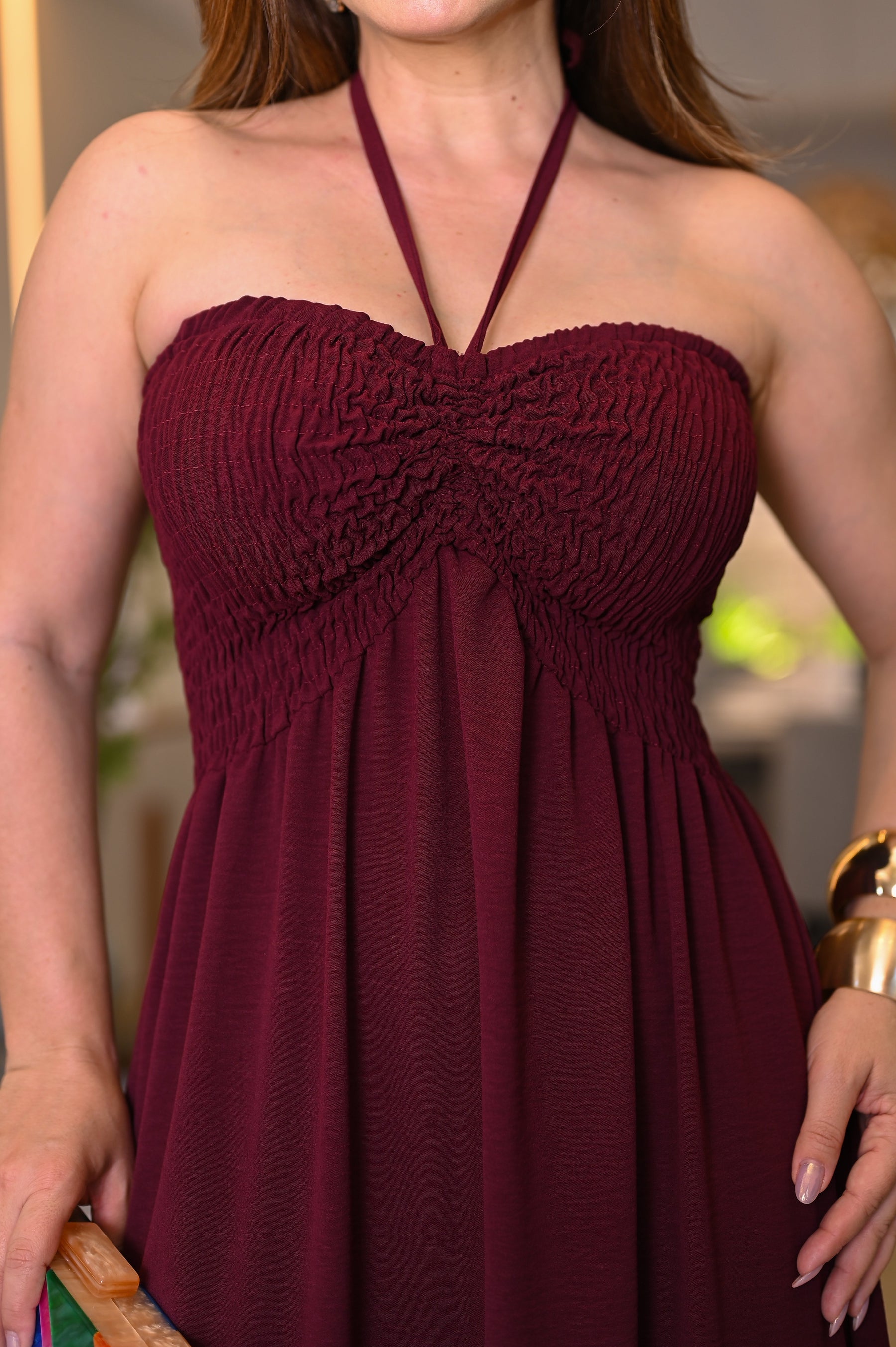 Vestido longo lastex - B316