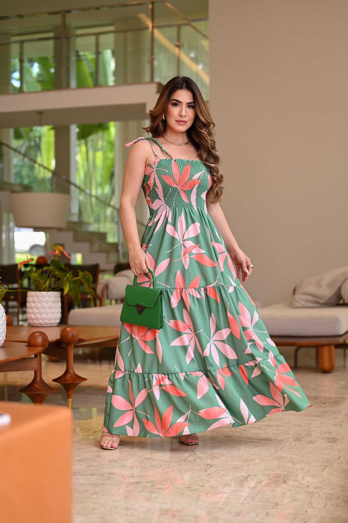 Vestido longo lastex - B299