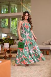 Vestido longo lastex - B299