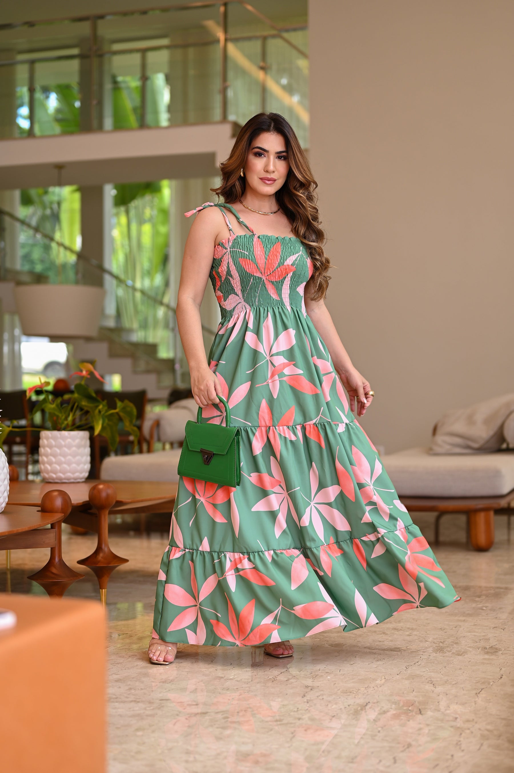 Vestido longo lastex - B299