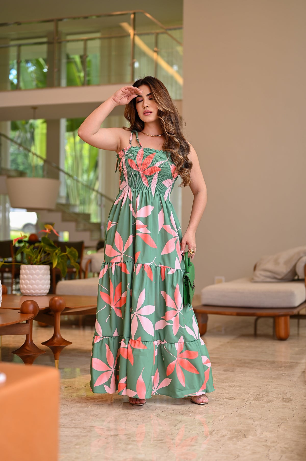 Vestido longo lastex - B299