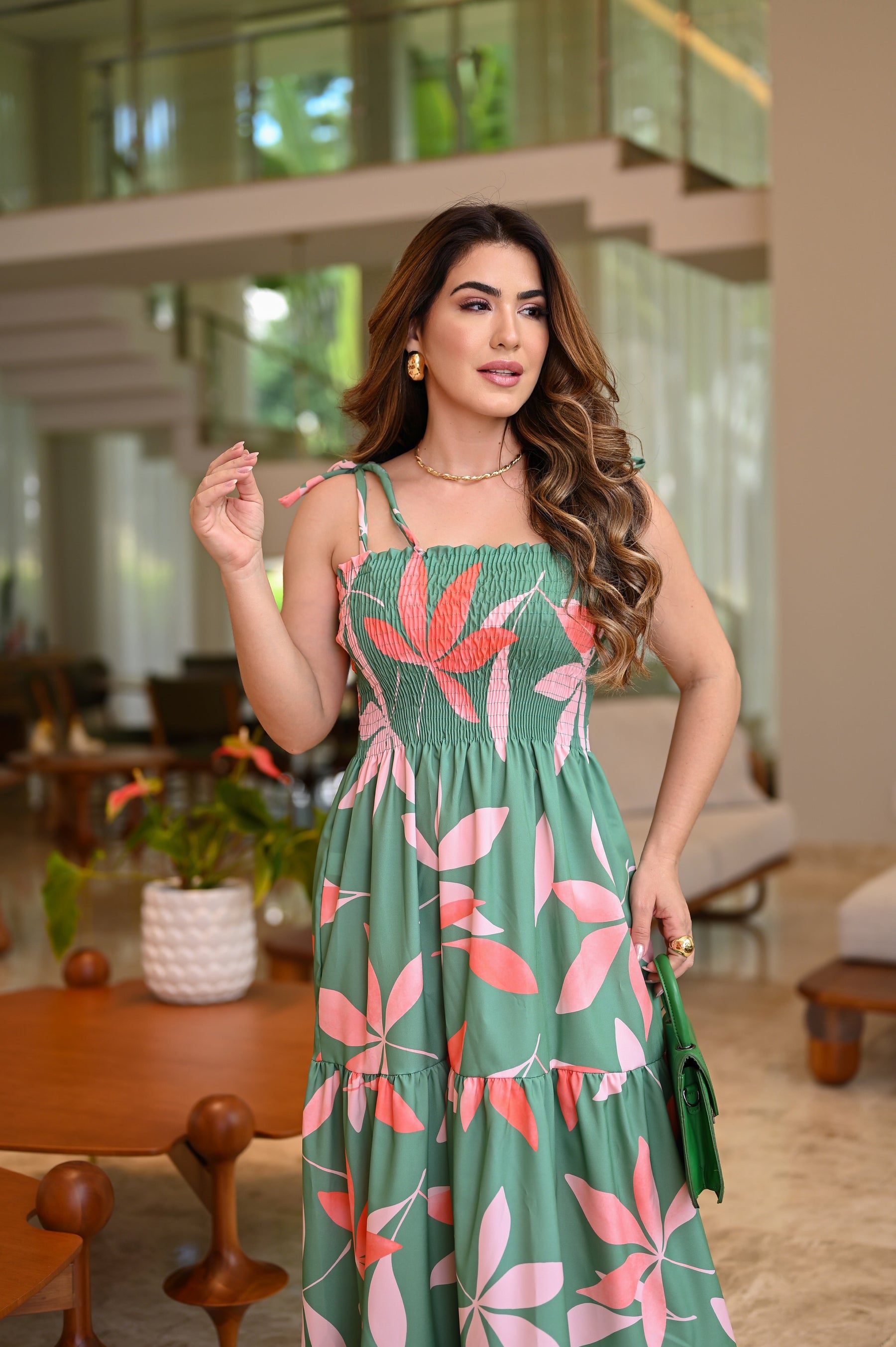 Vestido longo lastex - B299