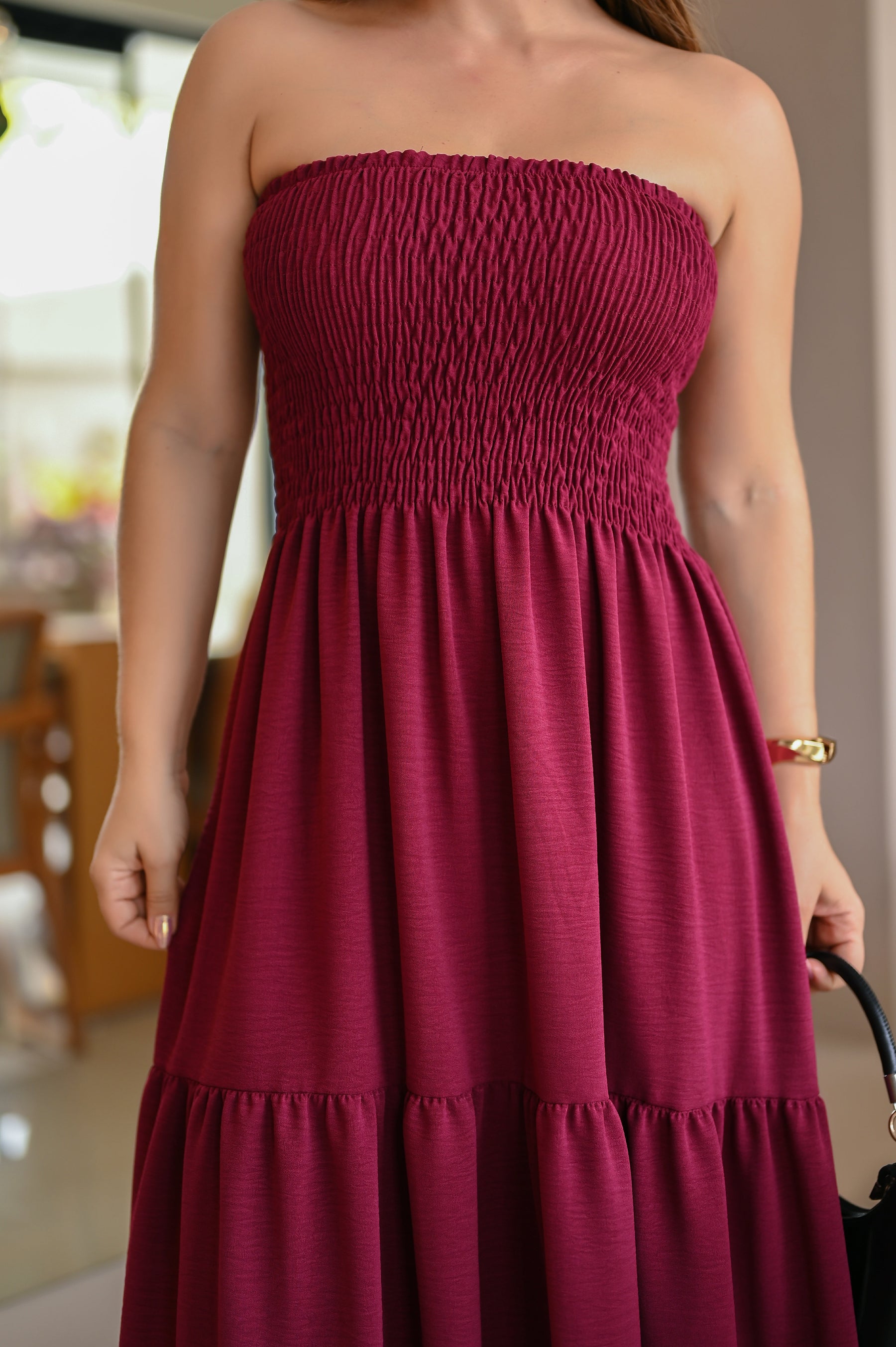 Vestido longo lastex - B258