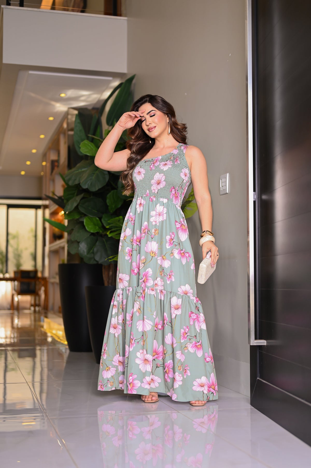 Vestido longo nula manga - B364