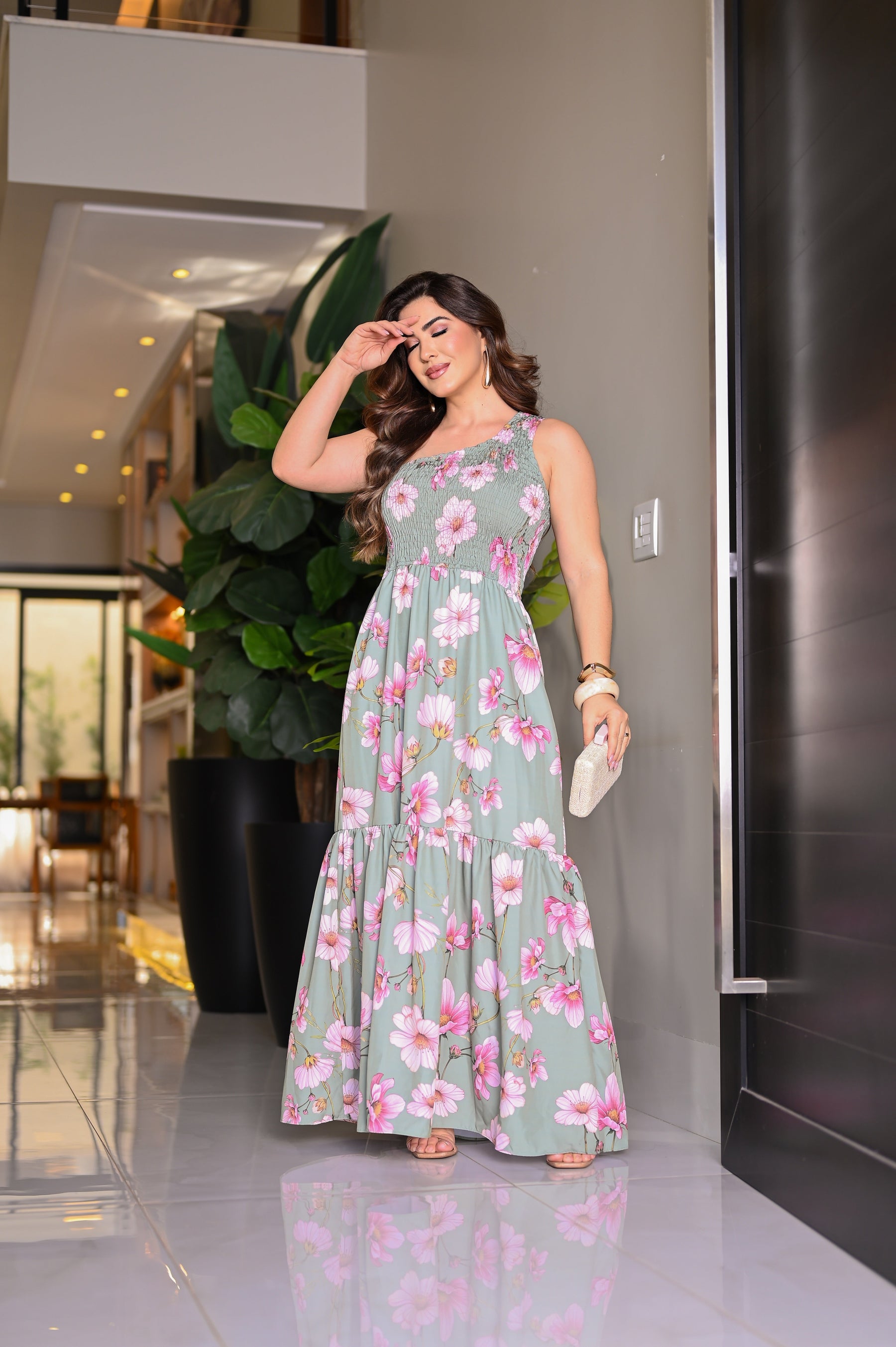 Vestido longo nula manga - B364