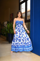 Vestido longo lastex - B324