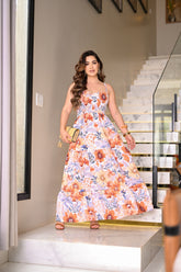 Vestido longo lastex - B373