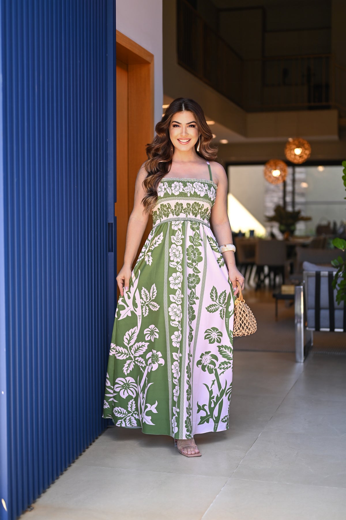 Vestido longo lastex - B376