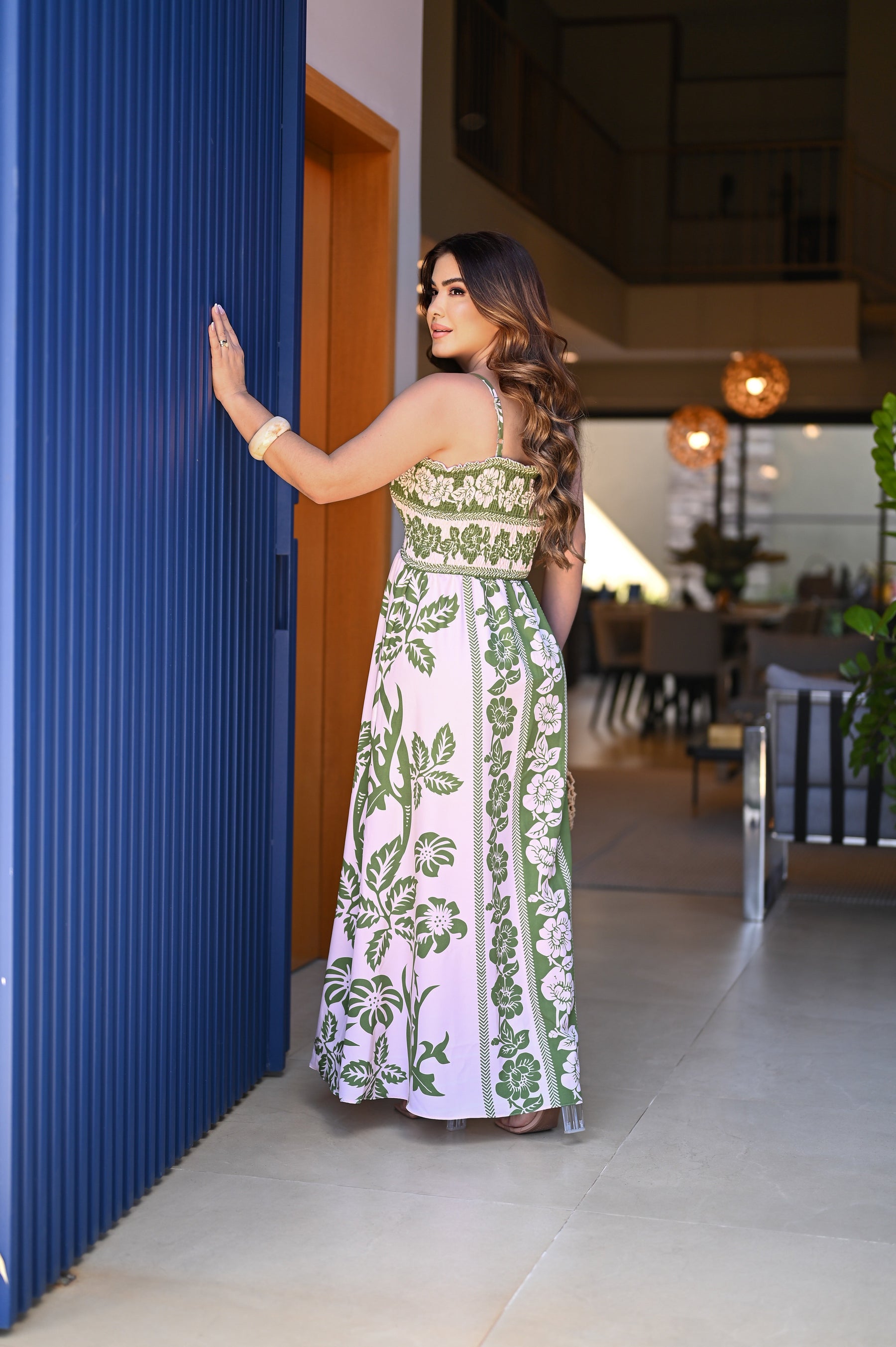 Vestido longo lastex - B376