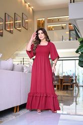 Vestido longo lastex - B389