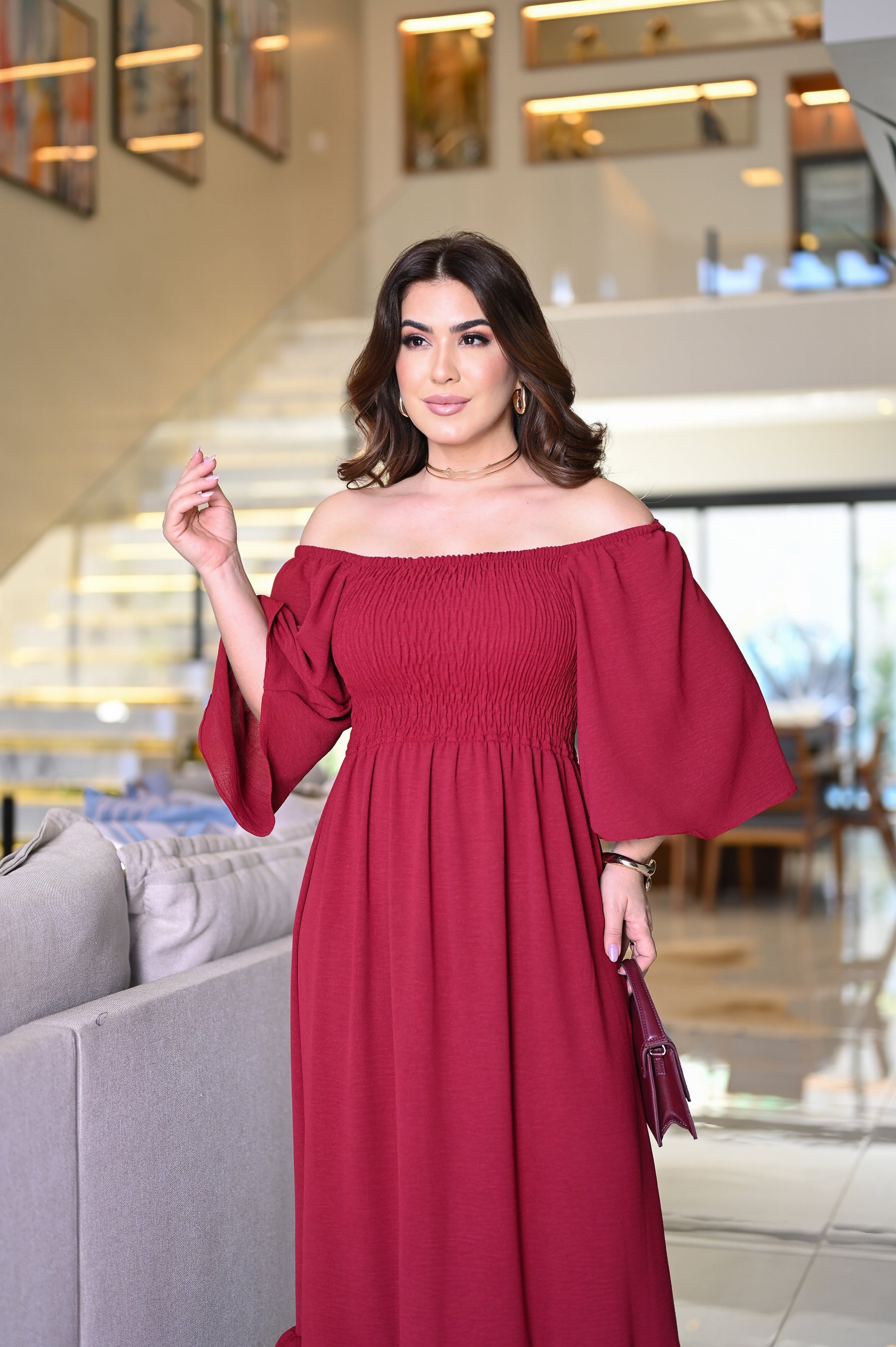 Vestido longo lastex - B389