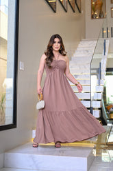 Vestido longo lastex - B385