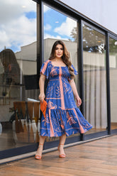 Vestido midi lastex - B346