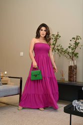 Vestido longo lastex - B48