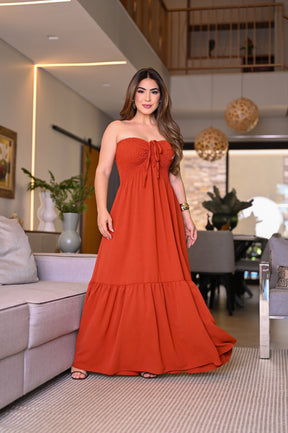 Vestido longo lastex - B318