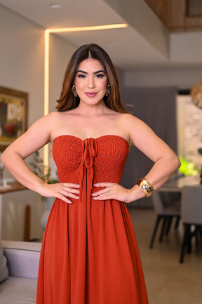 Vestido longo lastex - B318