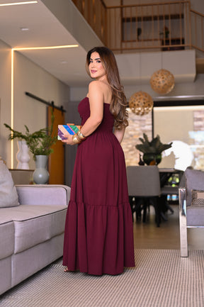 Vestido longo lastex - B316