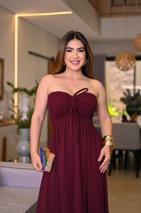 Vestido longo lastex - B316