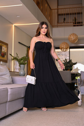 Vestido longo lastex - B317