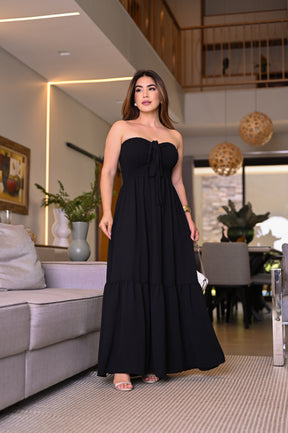 Vestido longo lastex - B317