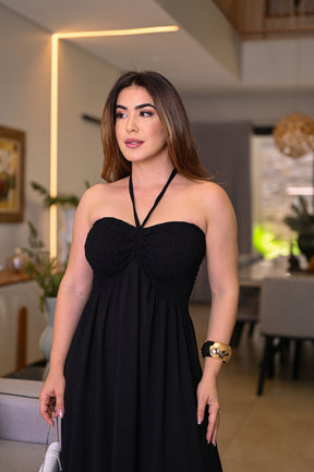 Vestido longo lastex - B317
