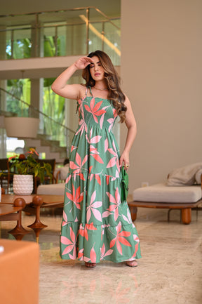 Vestido longo lastex - B299