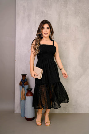 Vestido midi lastex - B58
