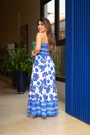 Vestido longo lastex - B324