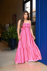 Vestido longo lastex - B326