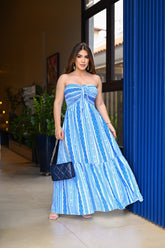 Vestido longo lastex - B327