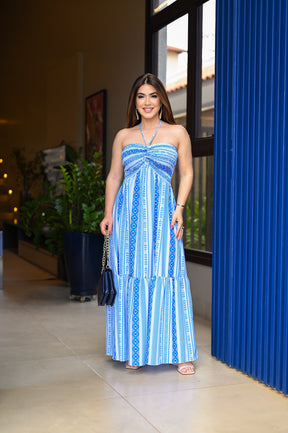 Vestido longo lastex - B327