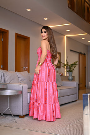 Vestido longo lastex - B330