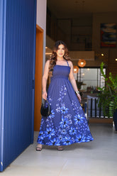 Vestido longo lastex - B378
