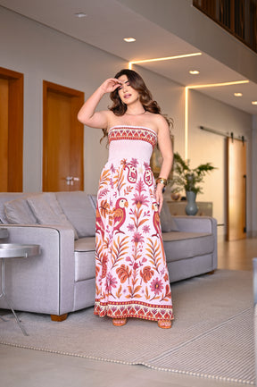 Vestido longo lastex - B380