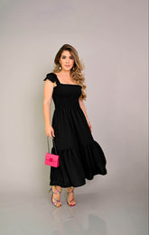 Vestido midi lastex - B66