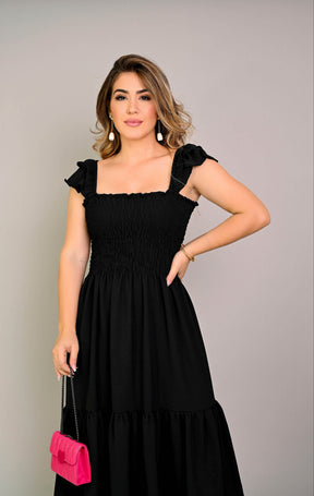 Vestido midi lastex - B66