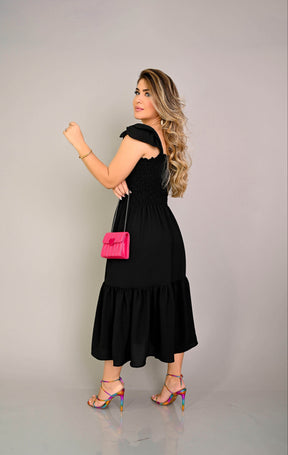 Vestido midi lastex - B66