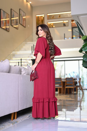 Vestido longo lastex - B389