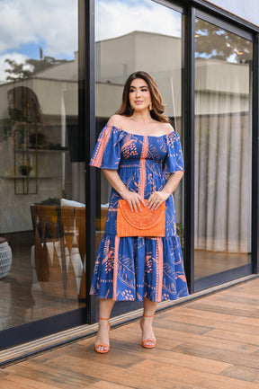 Vestido midi lastex - B346