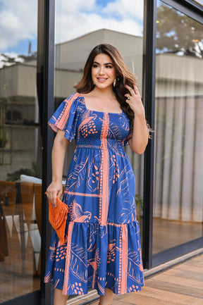 Vestido midi lastex - B346